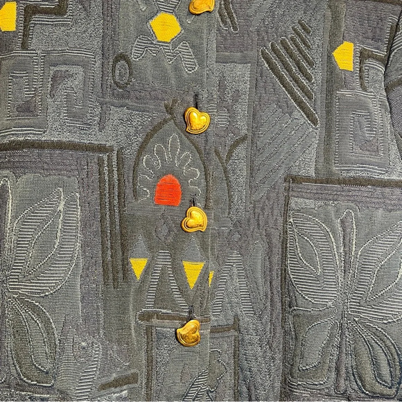 Lambrini Womens Multicolor Floral Pockets Long Sleeve Casual Jacket Sz S Blue - Picture 5 of 12